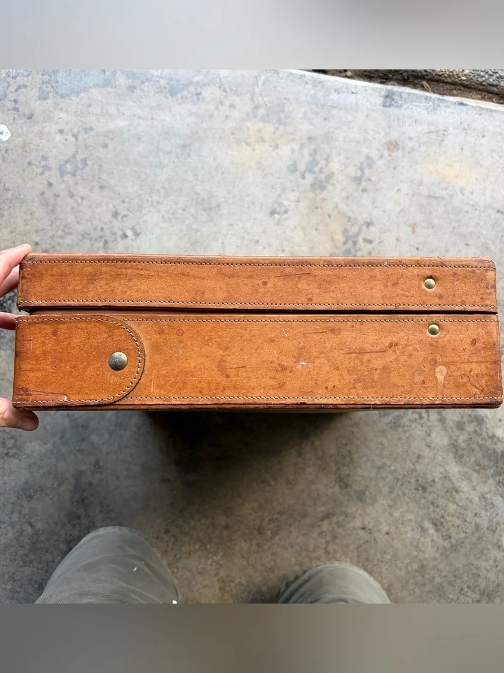 Vintage Hartmann Hard Sided Tan Belting Leather Briefcase Combination Lock  Good